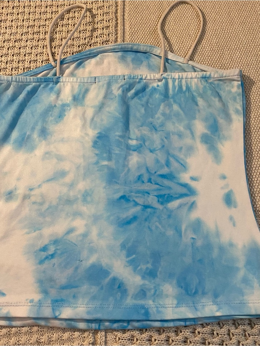Faded Rose Y2k Blue Tie-Dye Strapless Crop Top M - Picture 6 of 7